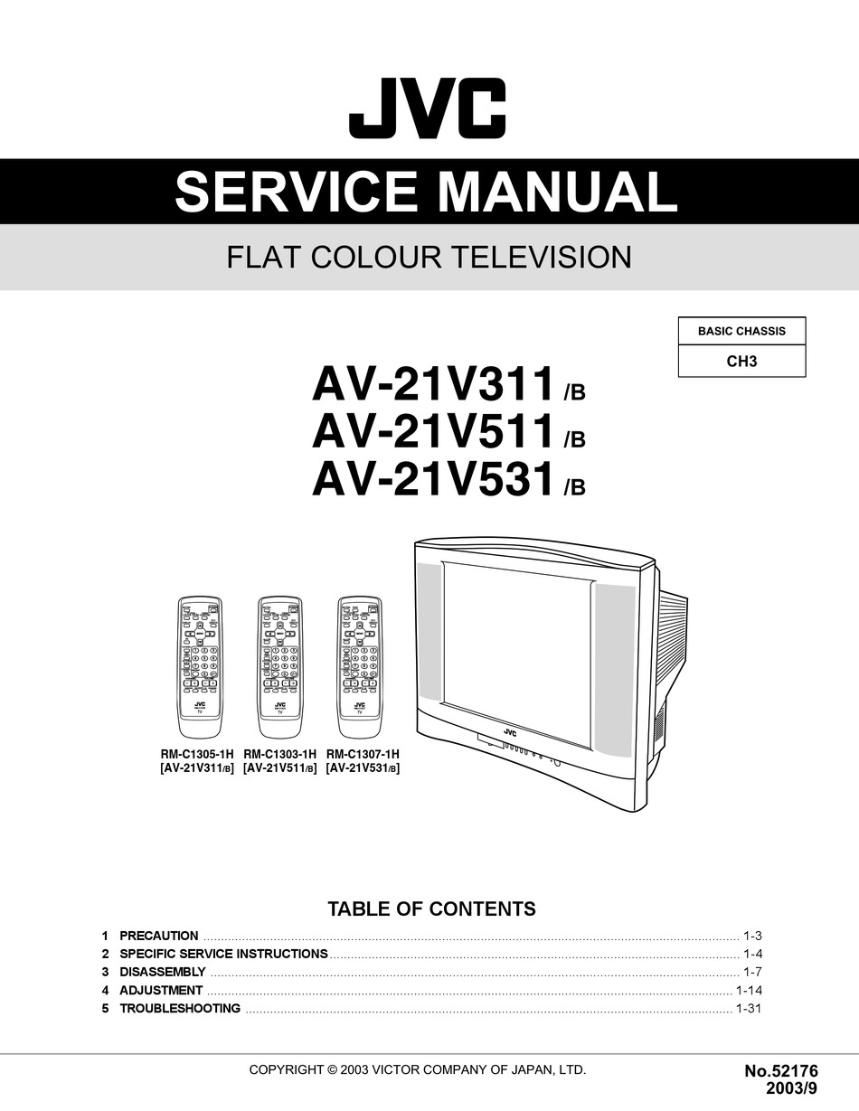 JVC RM-C1305-1H SERVICE MANUAL Pdf Download | ManualsLib