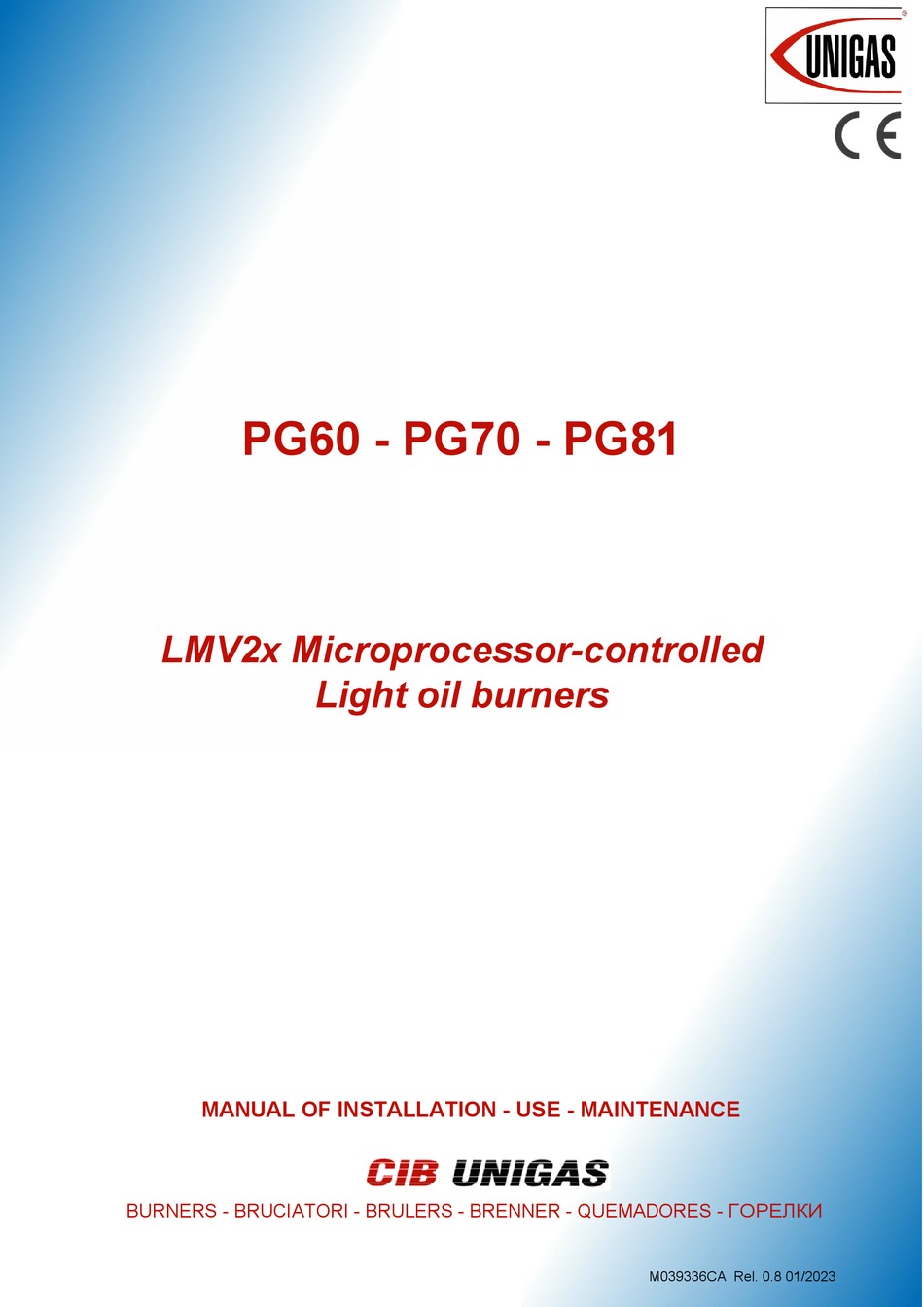 CIB UNIGAS LMV2 SERIES MANUAL OF INSTALLATION USE MAINTENANCE Pdf