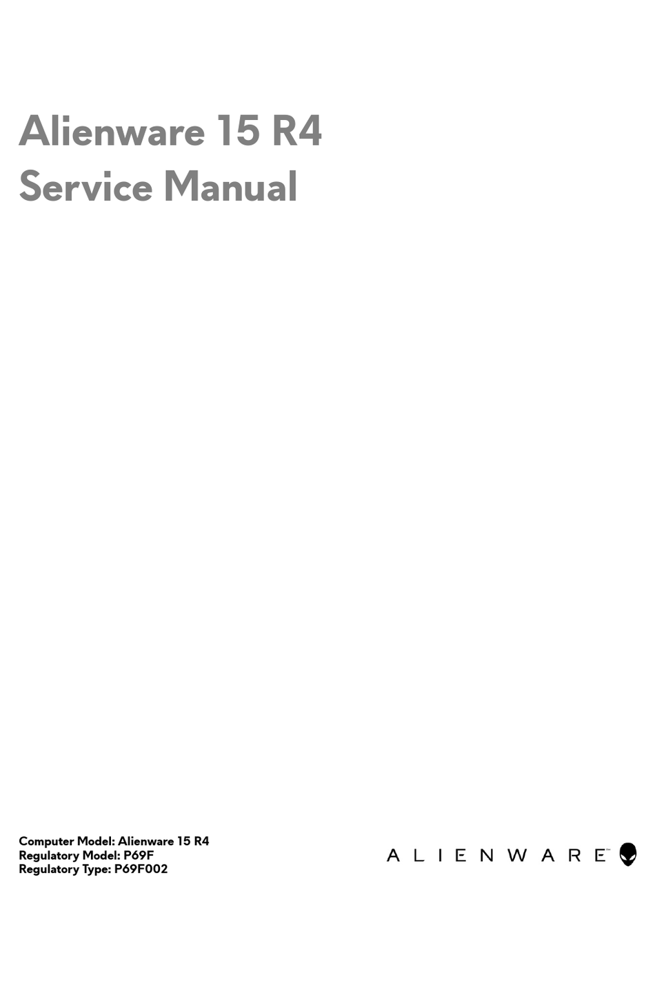 DELL ALIENWARE 15 R4 SERVICE MANUAL Pdf Download ManualsLib