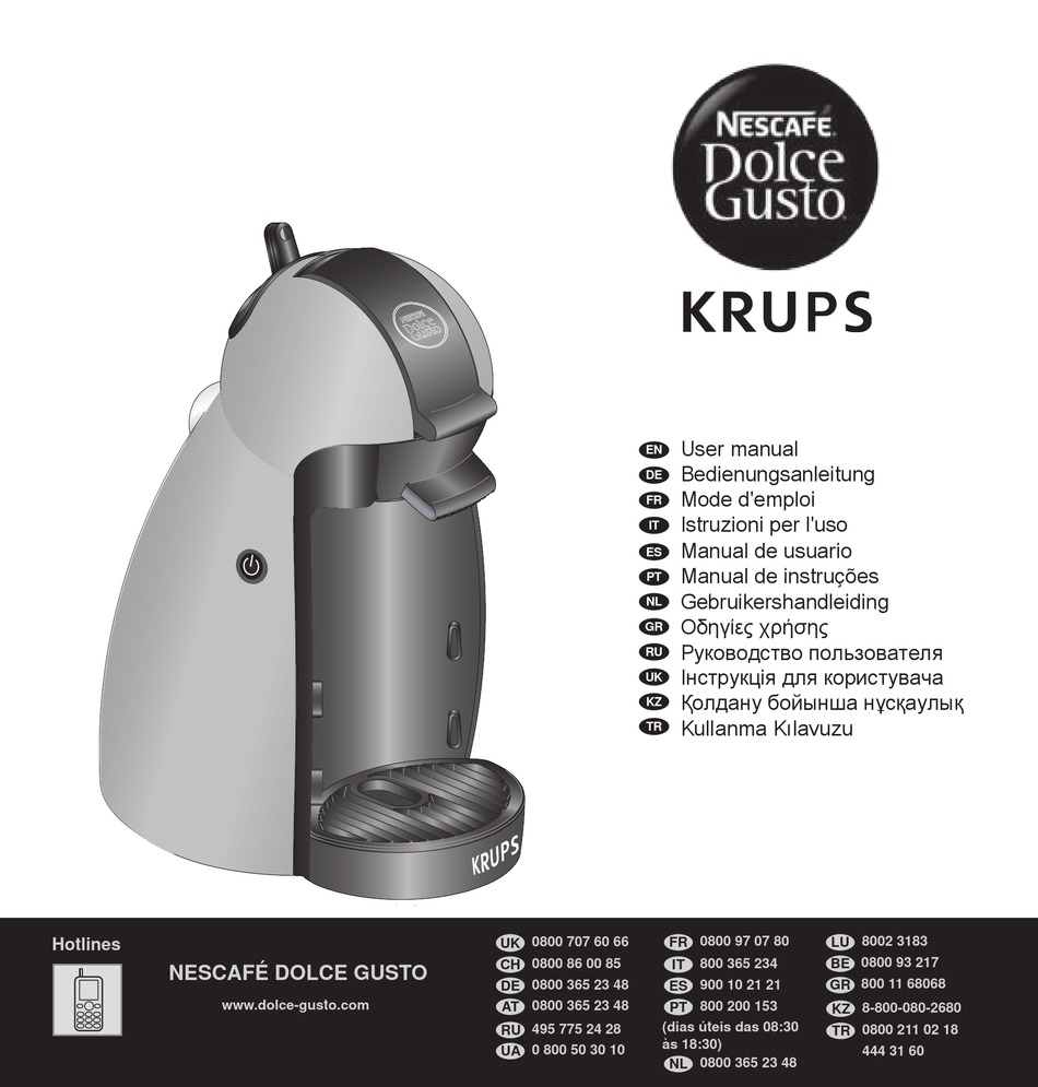 KRUPS NESCAFE DOLCE GUSTO PICCOLO KP100B USER MANUAL Pdf Download