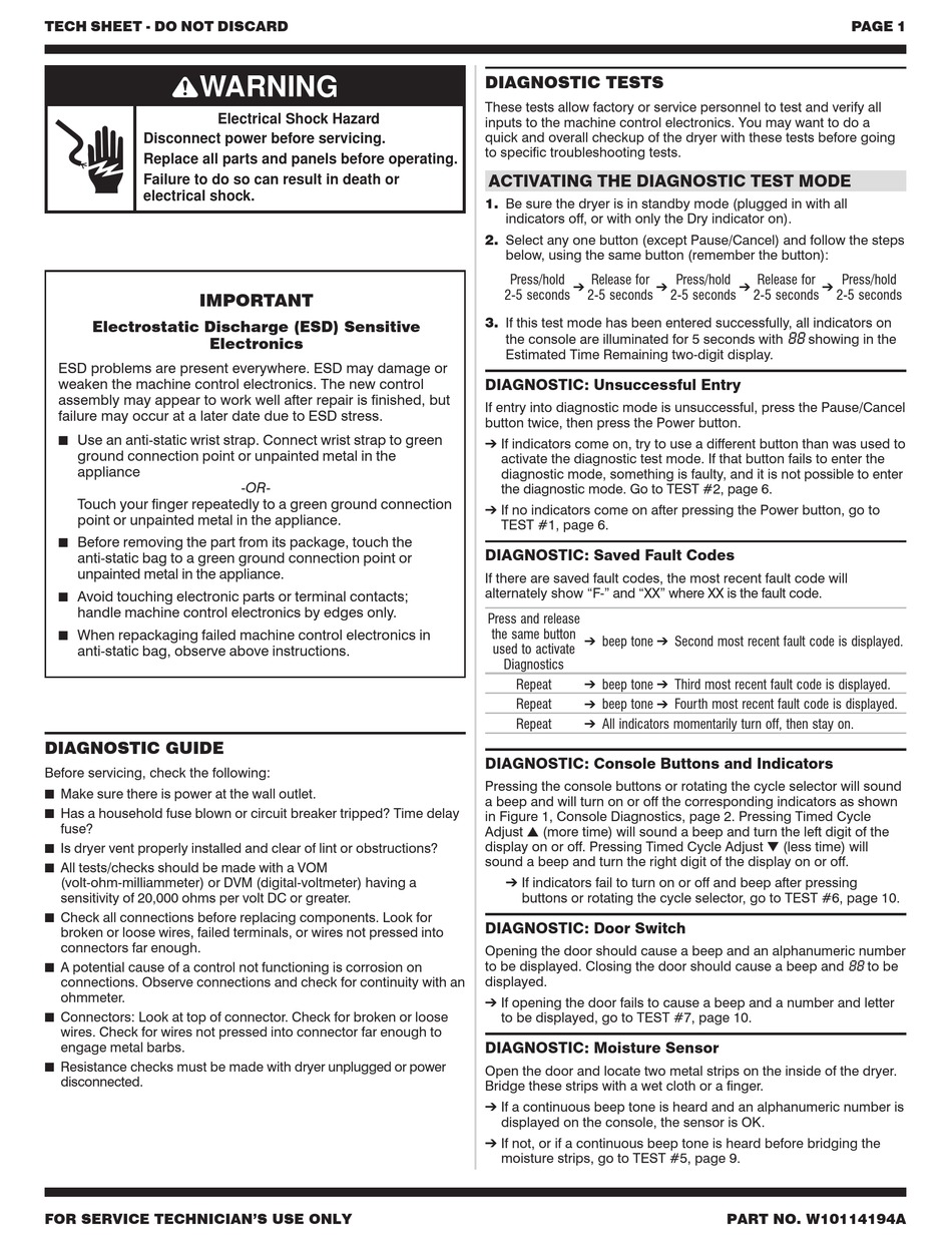 MAYTAG MED6400TQ0 MANUAL Pdf Download | ManualsLib