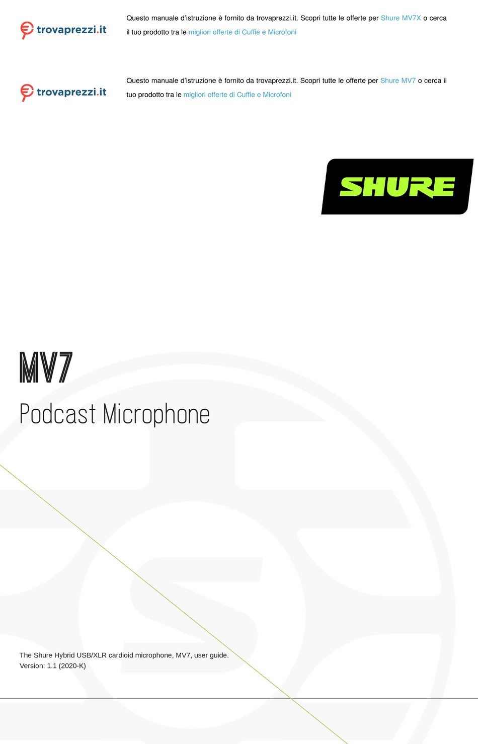 SHURE MV7 MANUAL Pdf Download ManualsLib