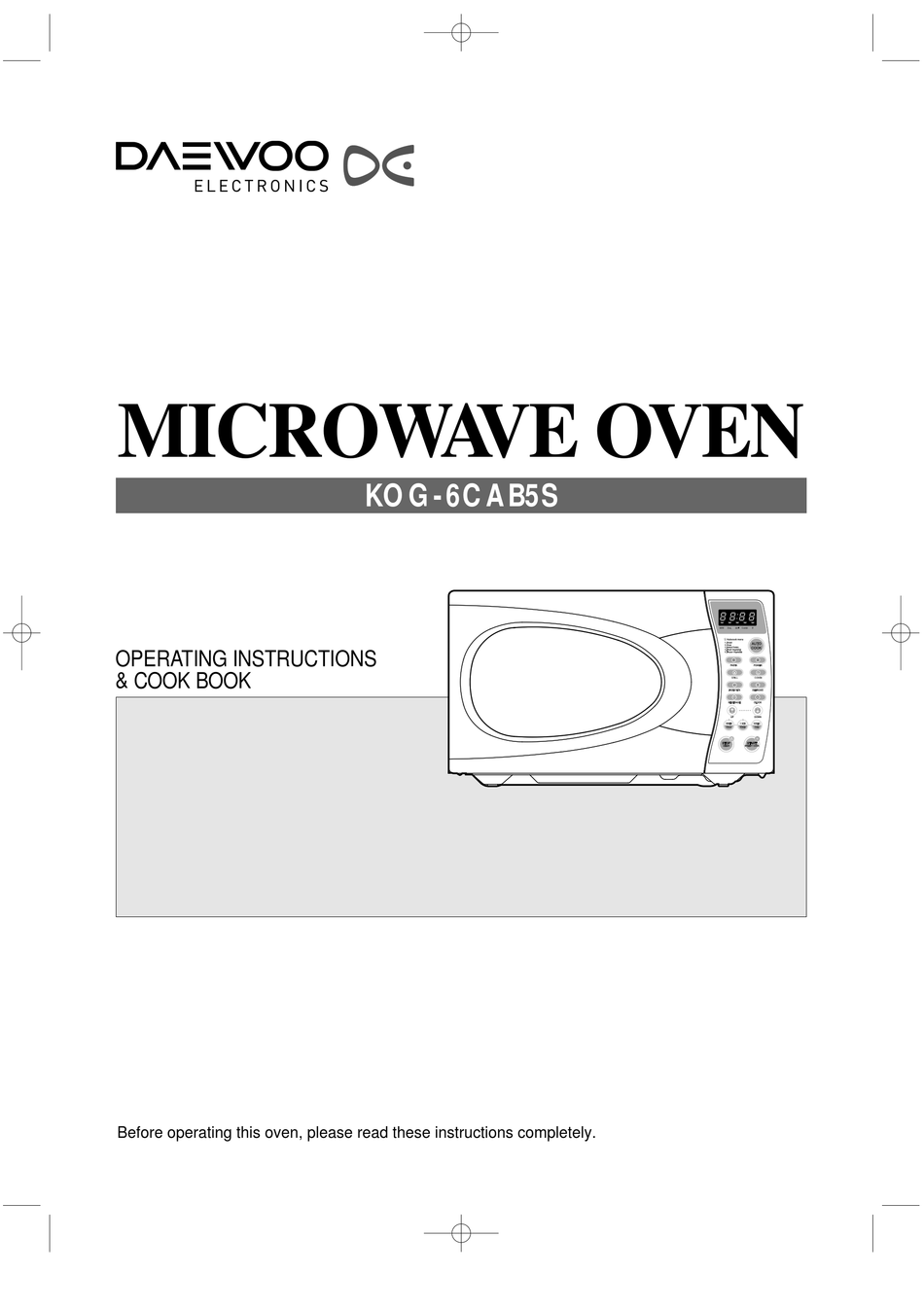 Daewoo Kog 6cab5s Operating Instructions Manual Pdf Download Manualslib