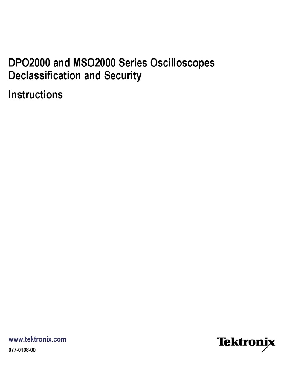 TEKTRONIX DPO2014 INSTRUCTIONS MANUAL Pdf Download | ManualsLib