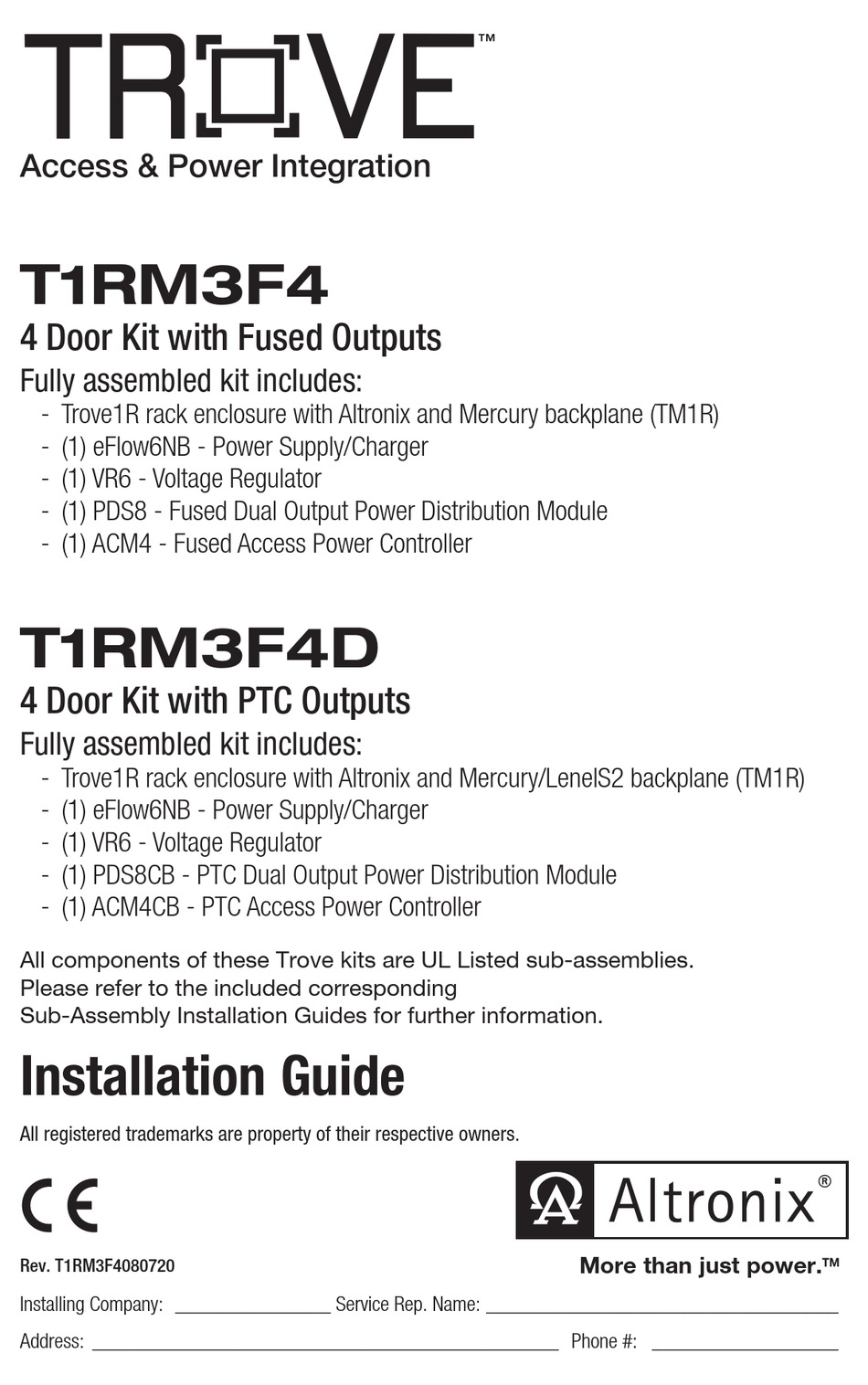 ALTRONIX TROVE T1RM3F4D INSTALLATION MANUAL Pdf Download | ManualsLib