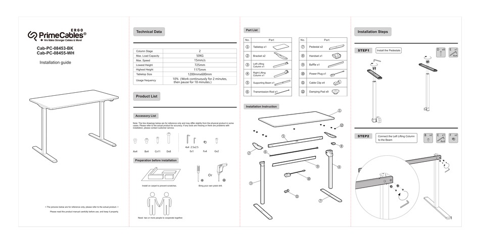 ERGO PRIMECABLES CAB-PC-08453-BK INSTALLATION MANUAL Pdf Download ...