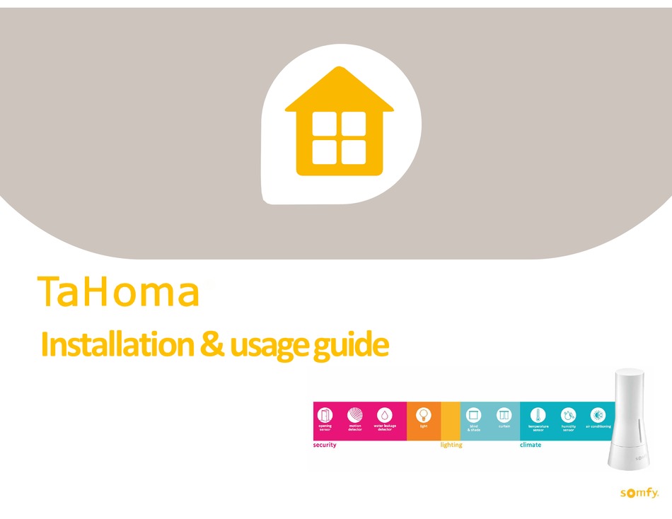 SOMFY TAHOMA INSTALLATION & USE MANUAL Pdf Download ManualsLib