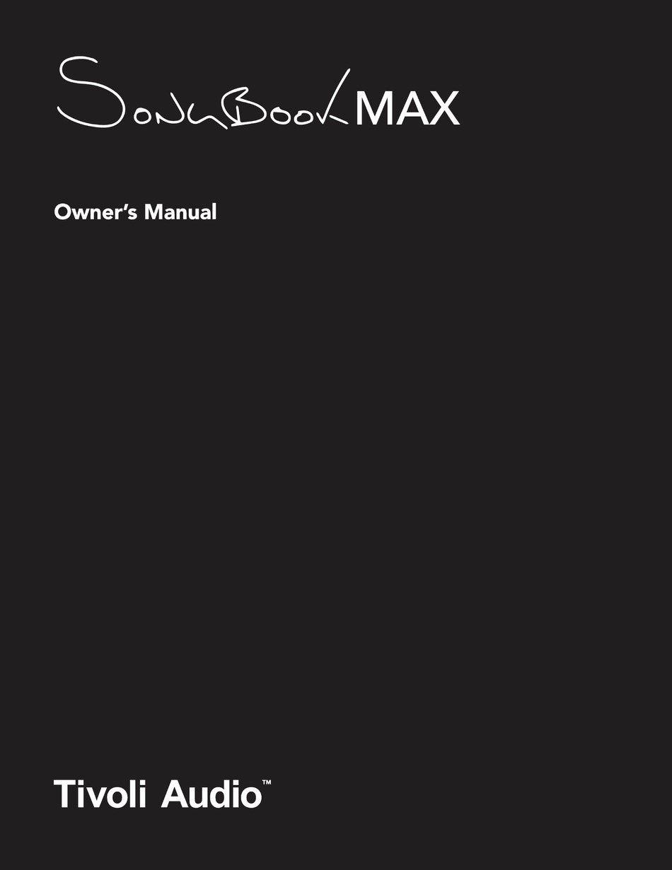 TIVOLI AUDIO SONGBOOK MAX OWNER'S MANUAL Pdf Download ManualsLib