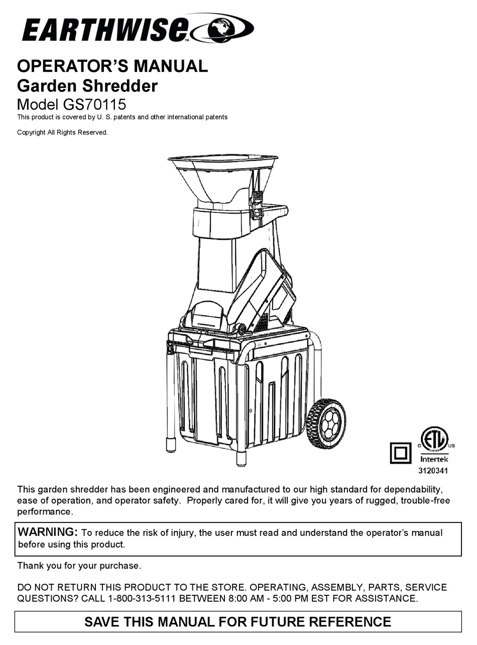 Earthwise Gs70115 Operators Manual Pdf Download Manualslib 0170