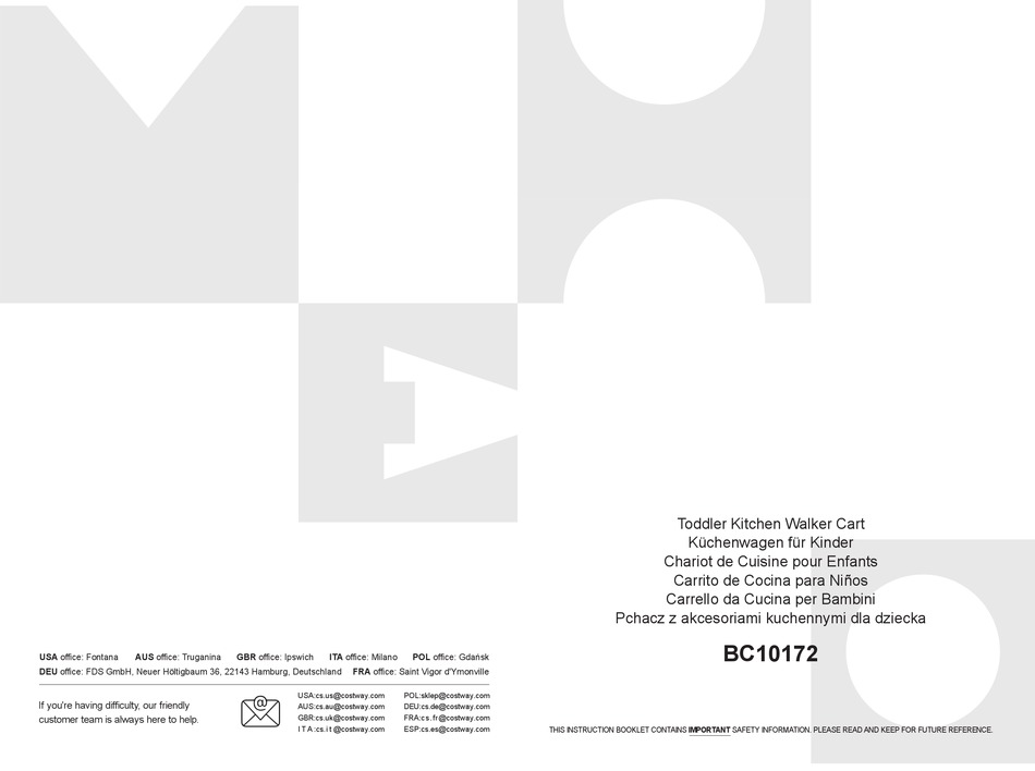 COSTWAY BC10172 MANUAL Pdf Download ManualsLib