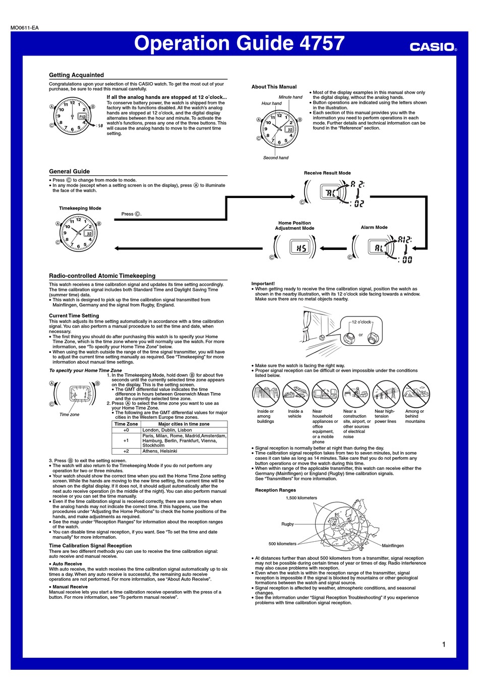 CASIO WAVE CEPTOR WVQ142E7EV OPERATION MANUAL Pdf Download ManualsLib