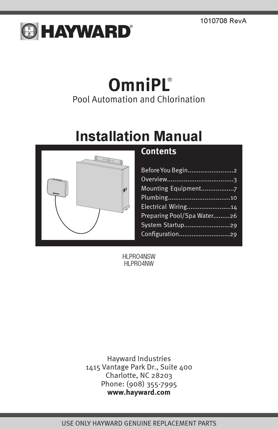 HAYWARD OMNIPL HLPRO4NSW INSTALLATION MANUAL Pdf Download ManualsLib