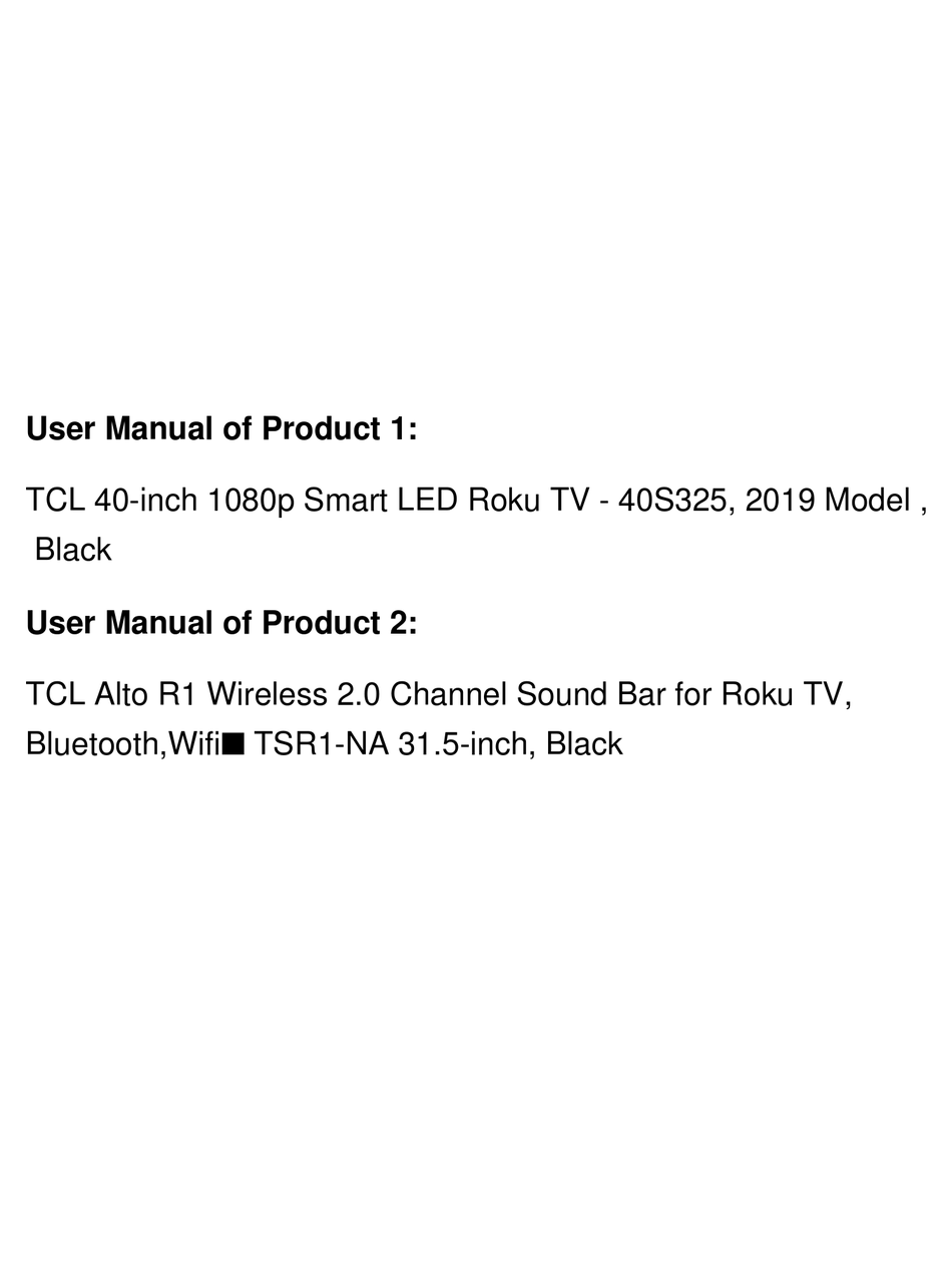  TCL 40-inch 1080p Smart LED Roku TV - 40S325, 2019 Model ,  Black : Electronics