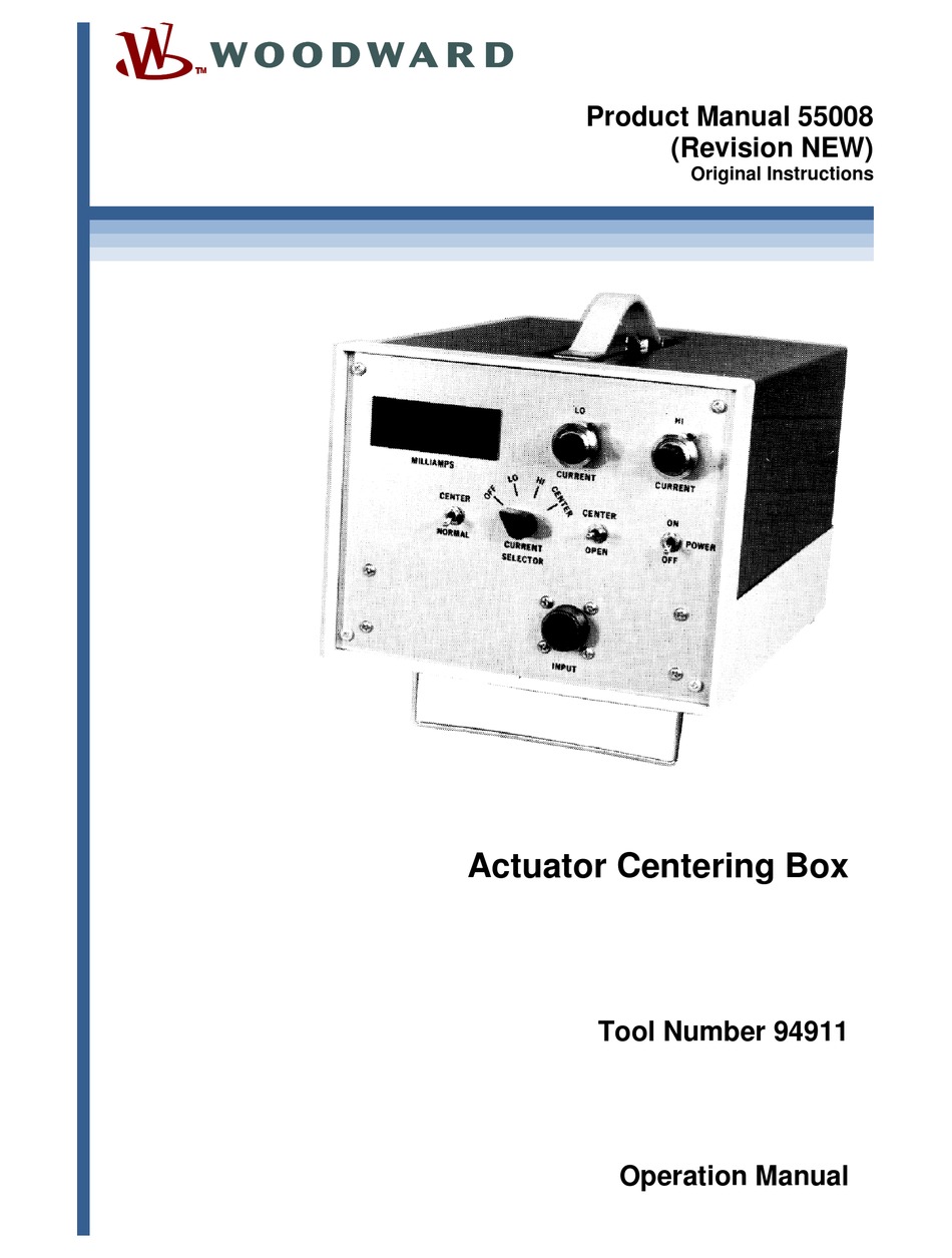 WOODWARD 94911 PRODUCT MANUAL Pdf Download ManualsLib