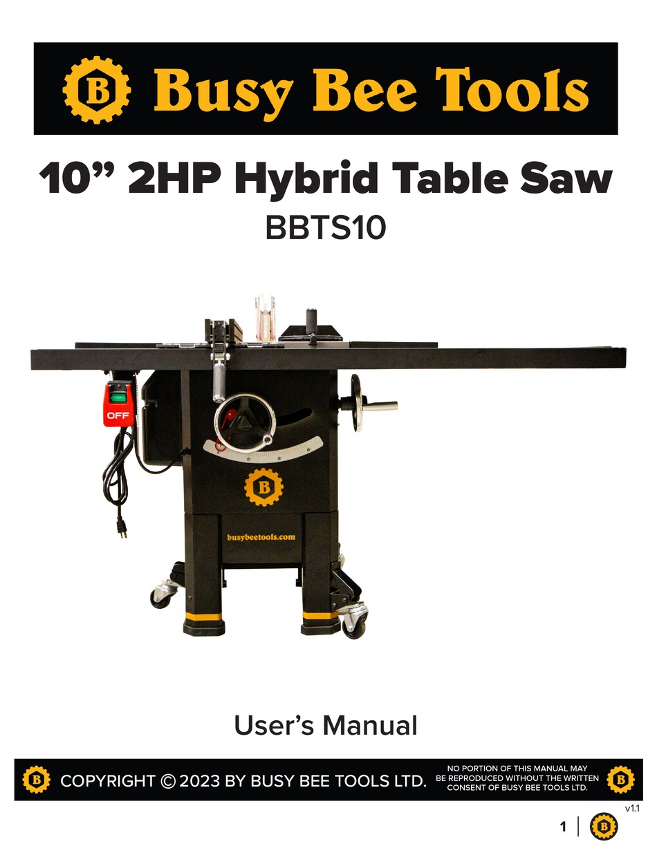 BUSY BEE TOOLS BBTS10 USER MANUAL Pdf Download ManualsLib
