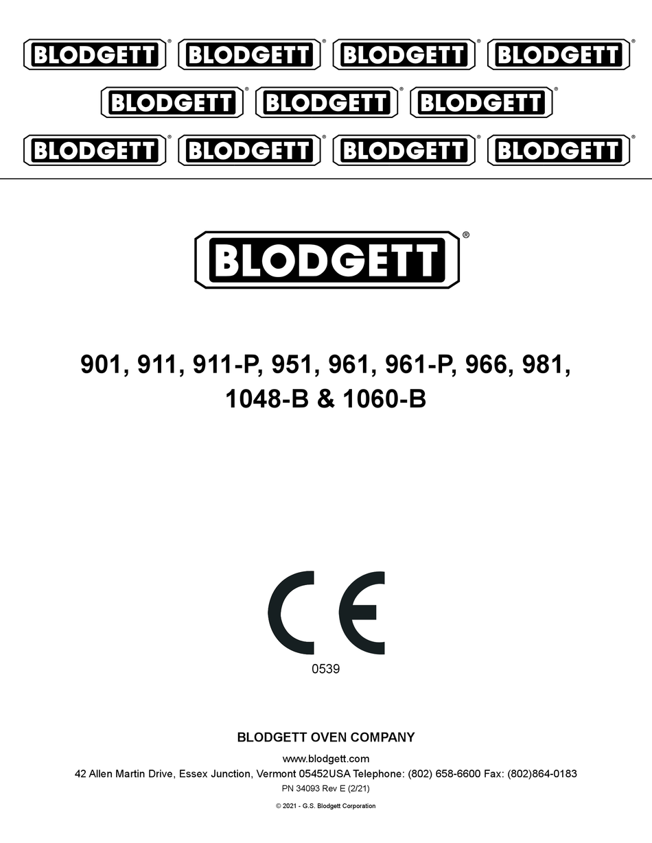 BLODGETT 901 INSTALLATION AND OPERATION MANUAL Pdf Download | ManualsLib