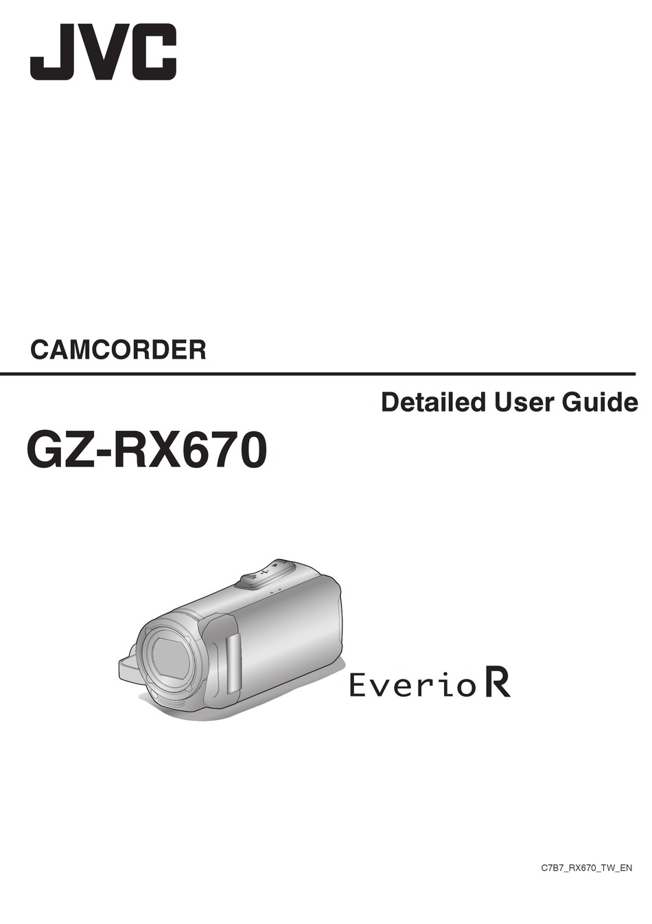 JVC EVERIO R GZ-RX670 DETAILED USER MANUAL Pdf Download | ManualsLib