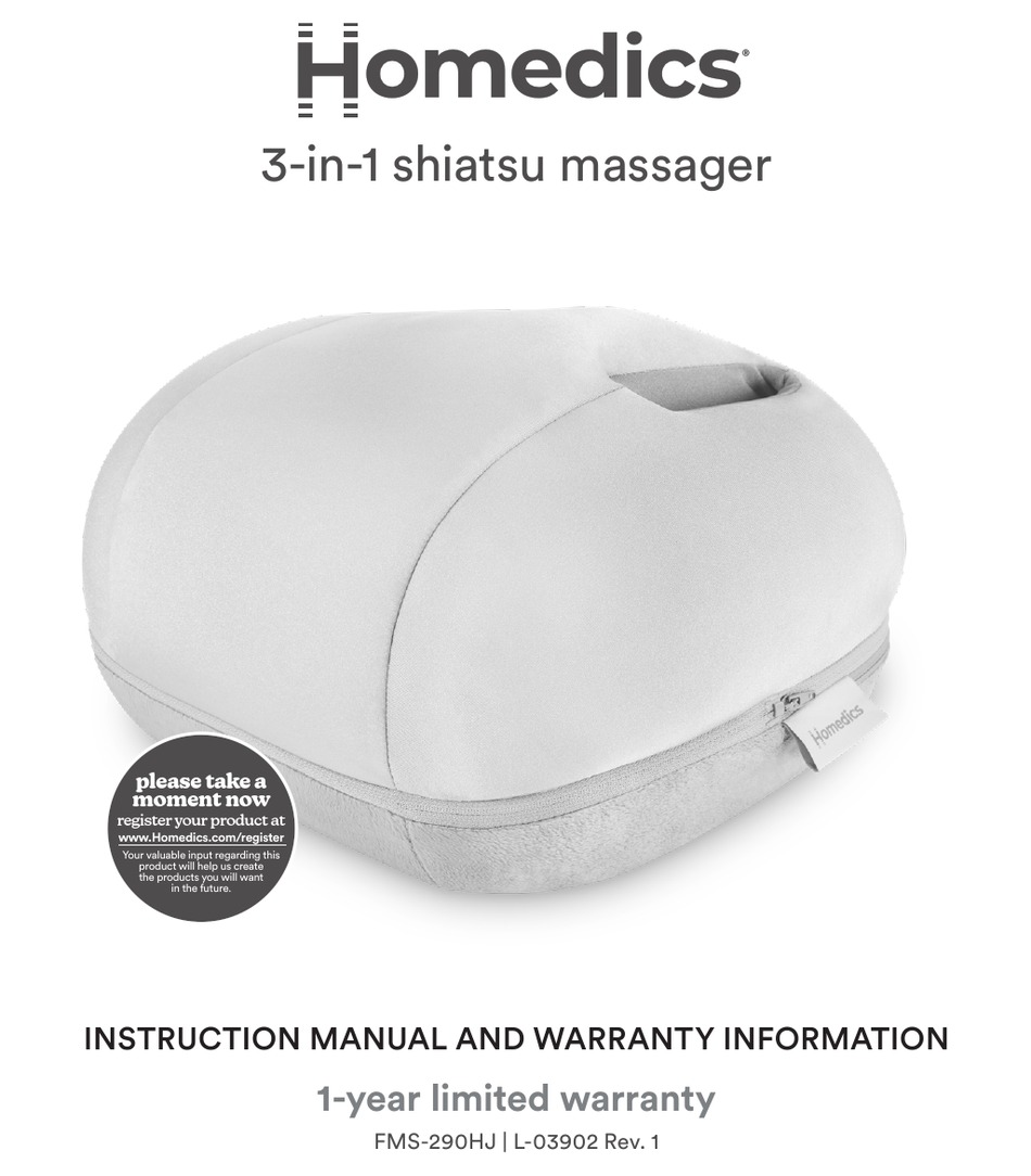 HOMEDICS FMS290HJ INSTRUCTION MANUAL AND WARRANTY INFORMATION Pdf