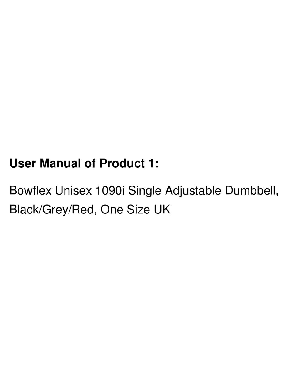 BOWFLEX 1090I OWNER'S MANUAL AND WORKOUT MANUAL Pdf Download ManualsLib