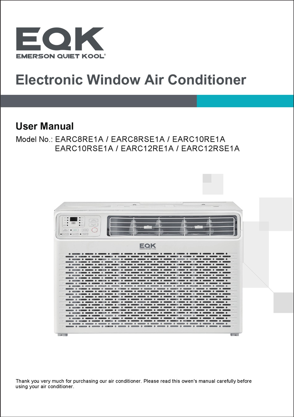 EMERSON QUIET KOOL EARC8RE1A USER MANUAL Pdf Download ManualsLib