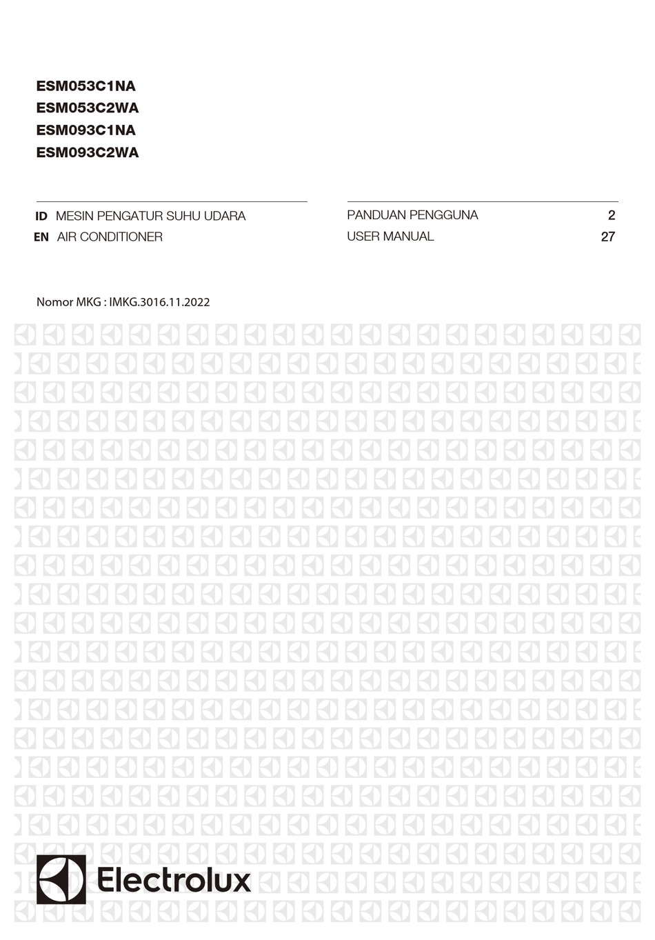 ELECTROLUX ESM053C1NA USER MANUAL Pdf Download ManualsLib
