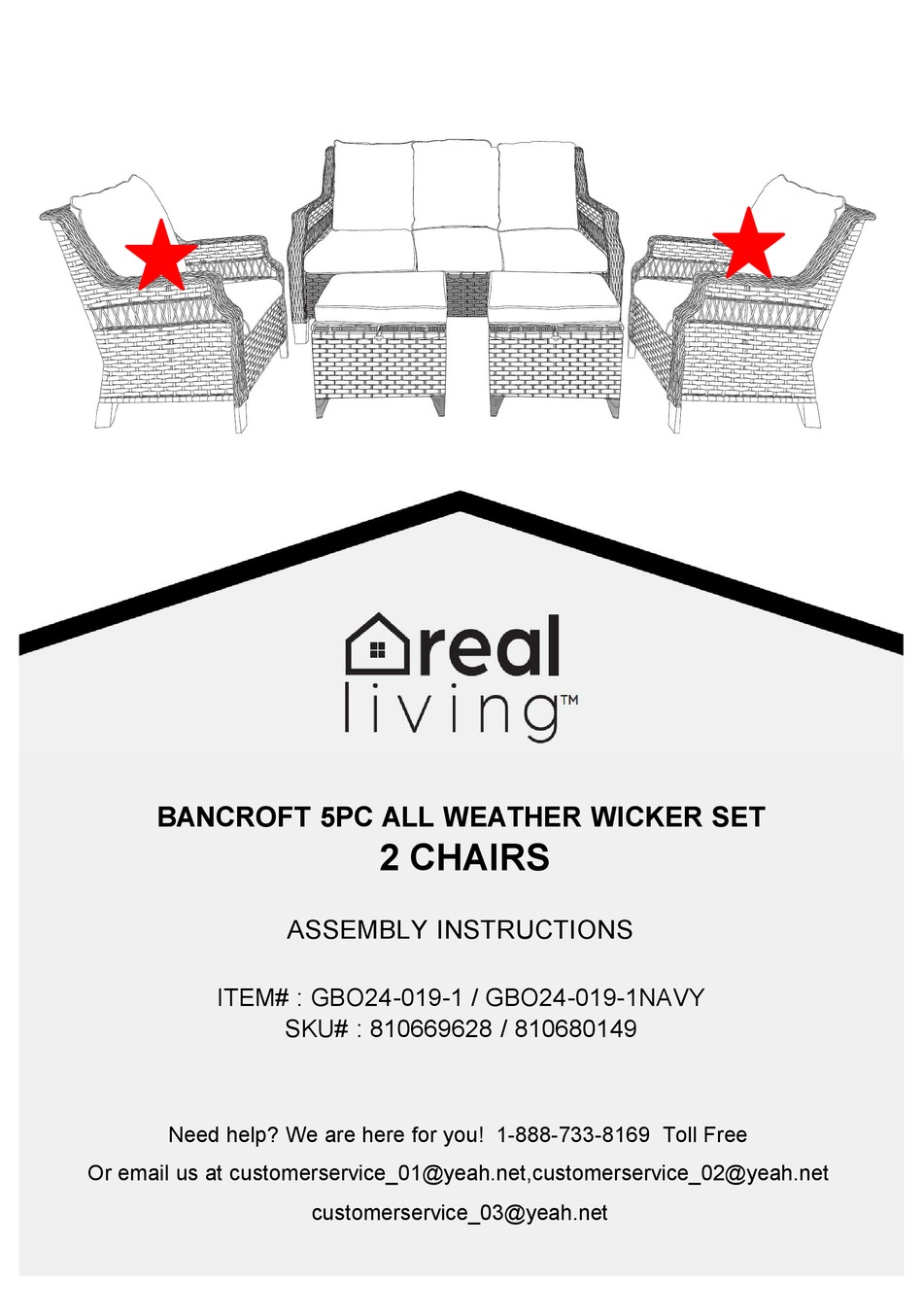 REAL LIVING BANCROFT GBO240191 ASSEMBLY INSTRUCTIONS Pdf Download