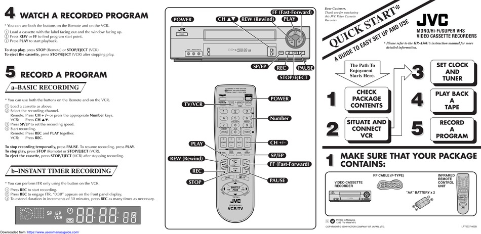 Sony Hr-a56u Quick Start Manual Pdf Download 