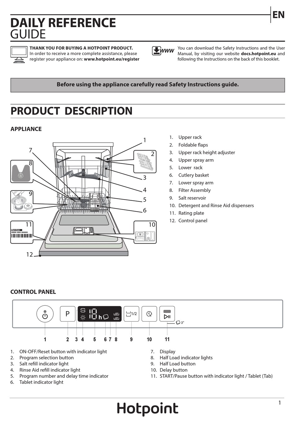 HOTPOINT H2IHKD526UK DAILY REFERENCE MANUAL Pdf Download ManualsLib