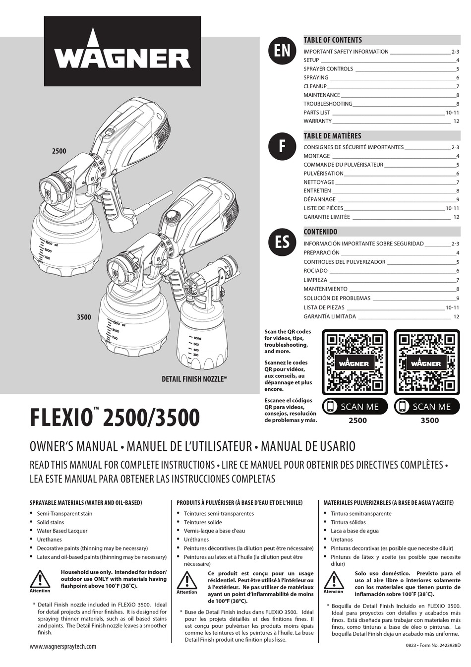 WAGNER FLEXIO 2500 OWNER S MANUAL Pdf Download ManualsLib   Wagner Flexio 2500 