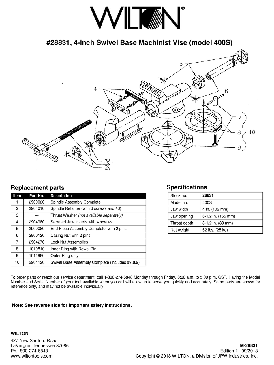 WILTON 400S MANUAL Pdf Download | ManualsLib