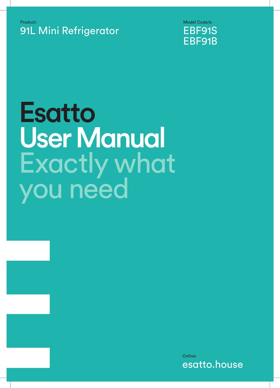 ESATTO EBF91S USER MANUAL Pdf Download ManualsLib