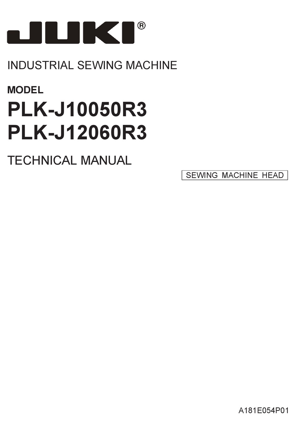 JUKI PLKJ10050R3 TECHNICAL MANUAL Pdf Download ManualsLib