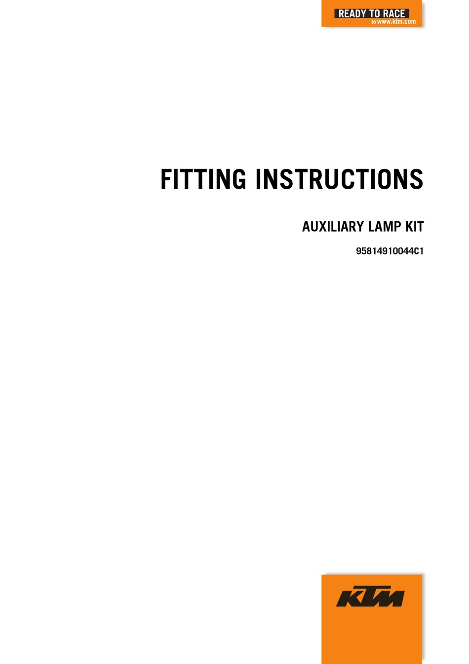 KTM 95814910044C1 FITTING INSTRUCTIONS MANUAL Pdf Download ManualsLib
