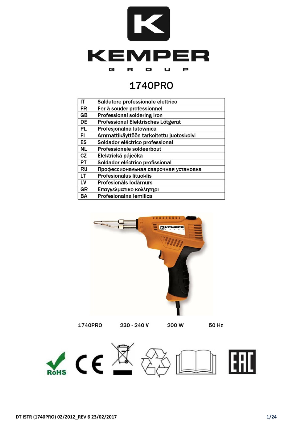KEMPER 1740PRO MANUAL Pdf Download ManualsLib