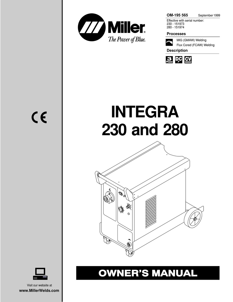 MILLER INTEGRA 230 OWNER'S MANUAL Pdf Download | ManualsLib