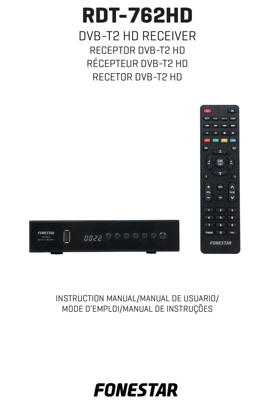 Receptor TDT DVB-T2 DVB-C2 UHD FONESTAR RDT-762HD de FONESTAR en