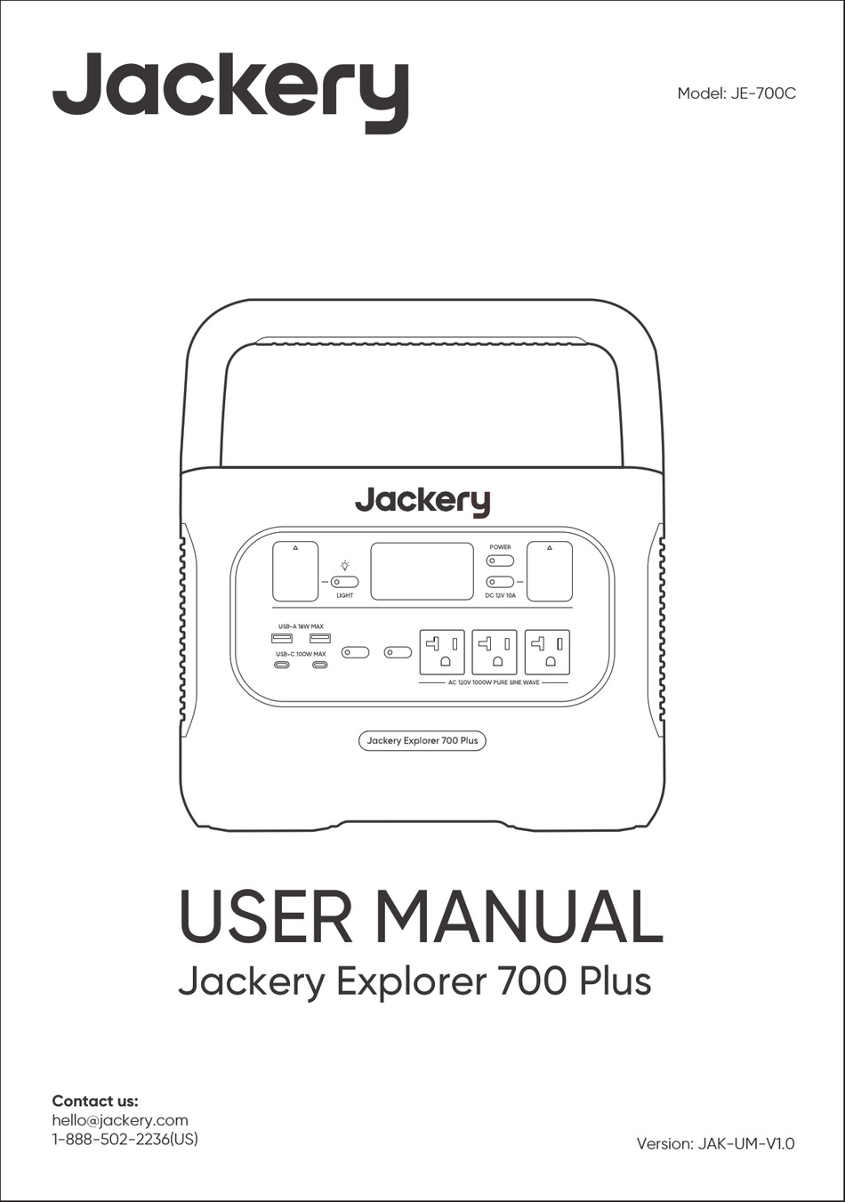 JACKERY EXPLORER 700 PLUS USER MANUAL Pdf Download ManualsLib
