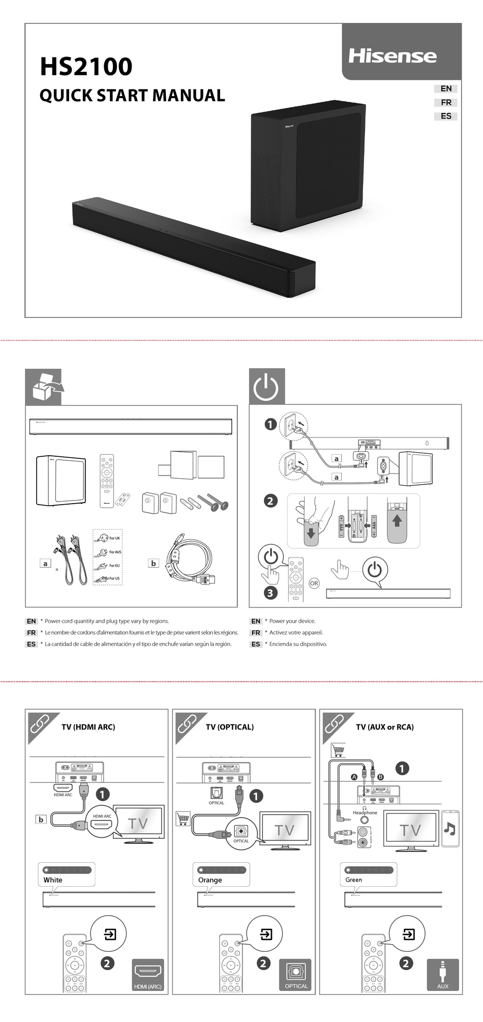 HISENSE HS2100 QUICK START MANUAL Pdf Download ManualsLib