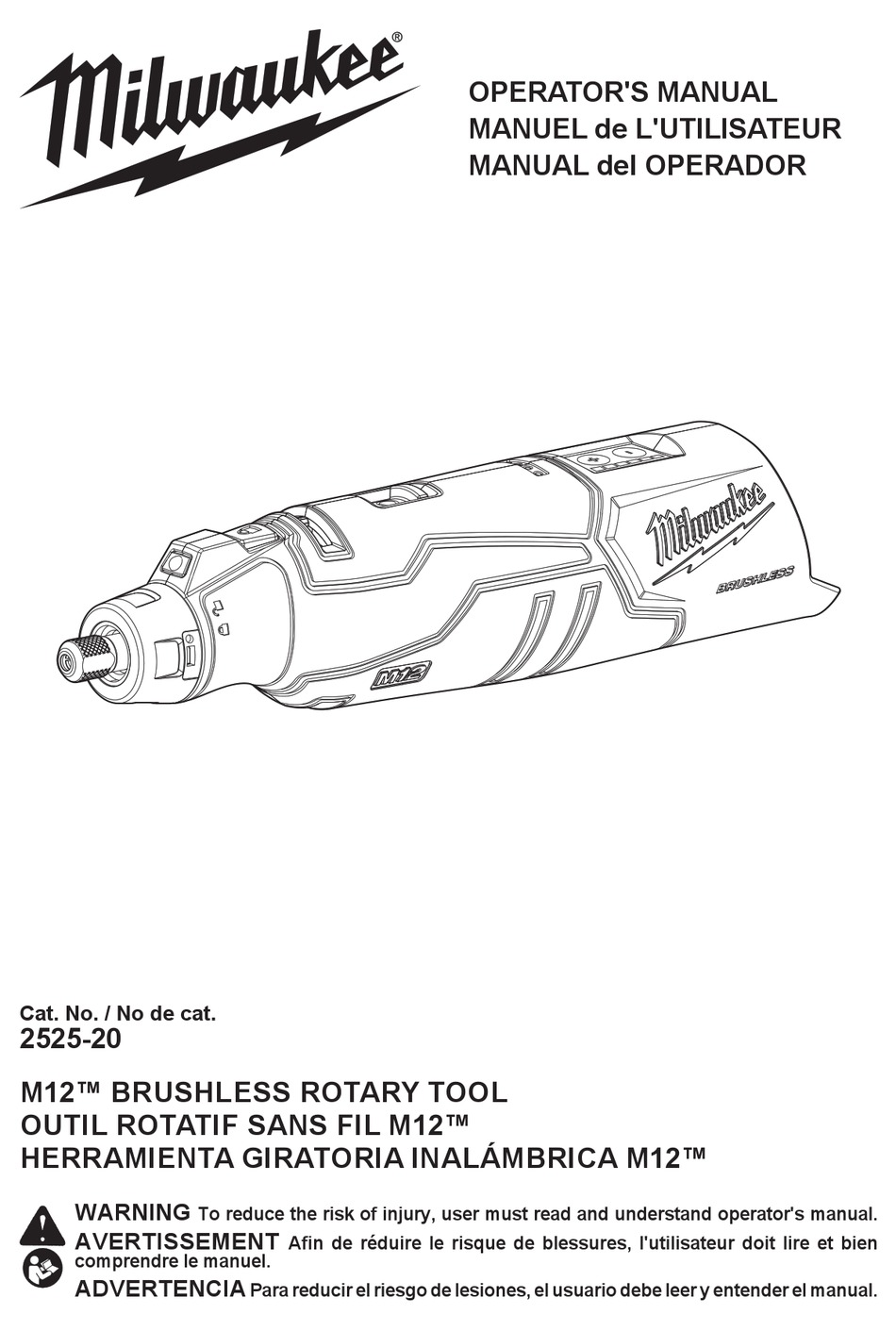 MILWAUKEE M12 252520 OPERATOR