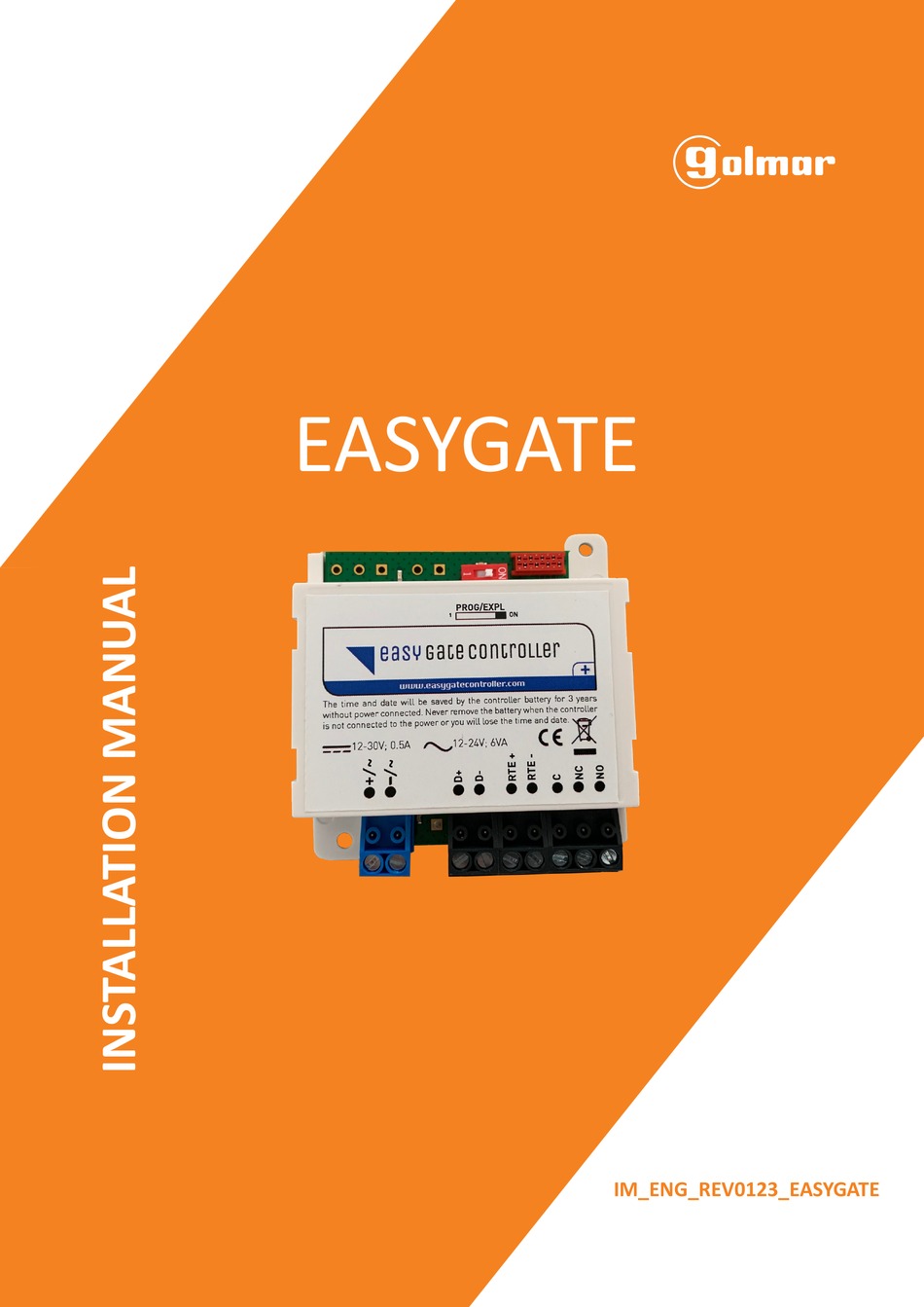 GOLMAR EASYGATE INSTALLATION MANUAL Pdf Download ManualsLib
