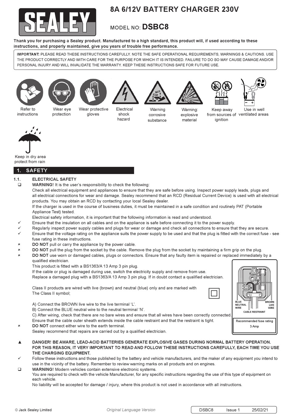 SEALEY DSBC8 MANUAL Pdf Download | ManualsLib