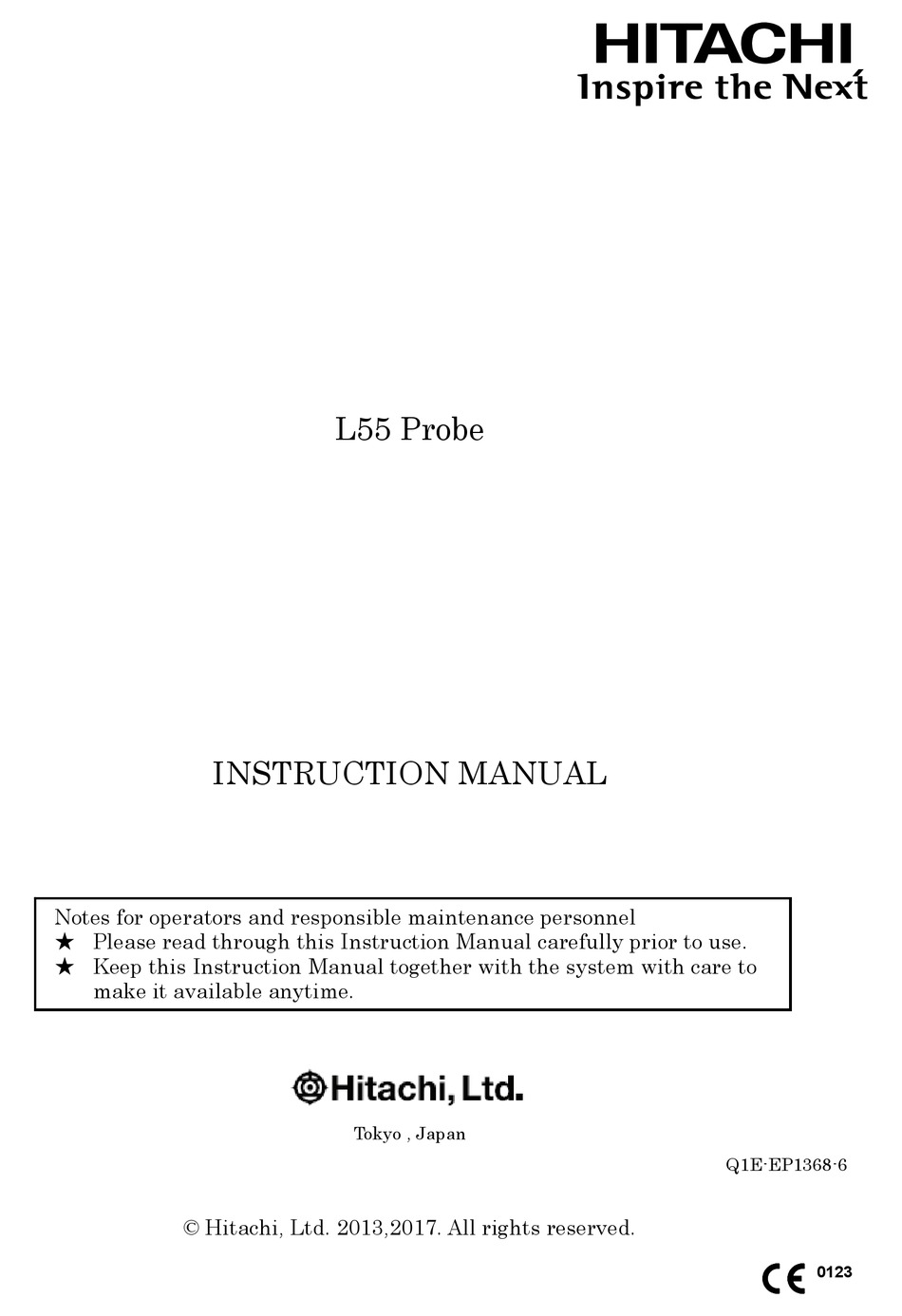 HITACHI L55 PROBE INSTRUCTION MANUAL Pdf Download | ManualsLib