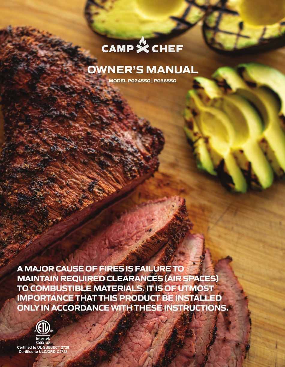 CAMP CHEF PG24SSG OWNER'S MANUAL Pdf Download ManualsLib