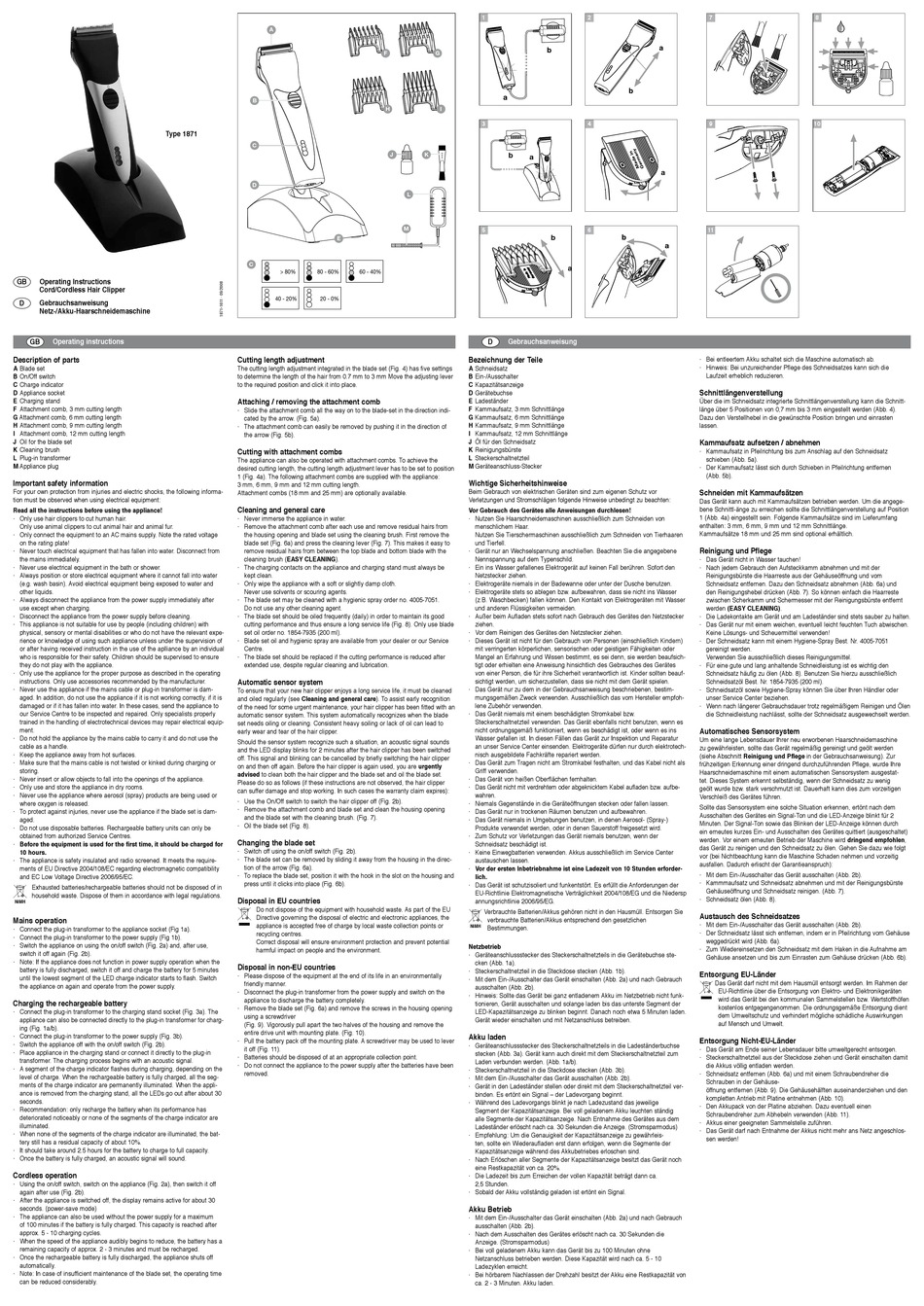 Wahl Operating Instructions Pdf Download Manualslib