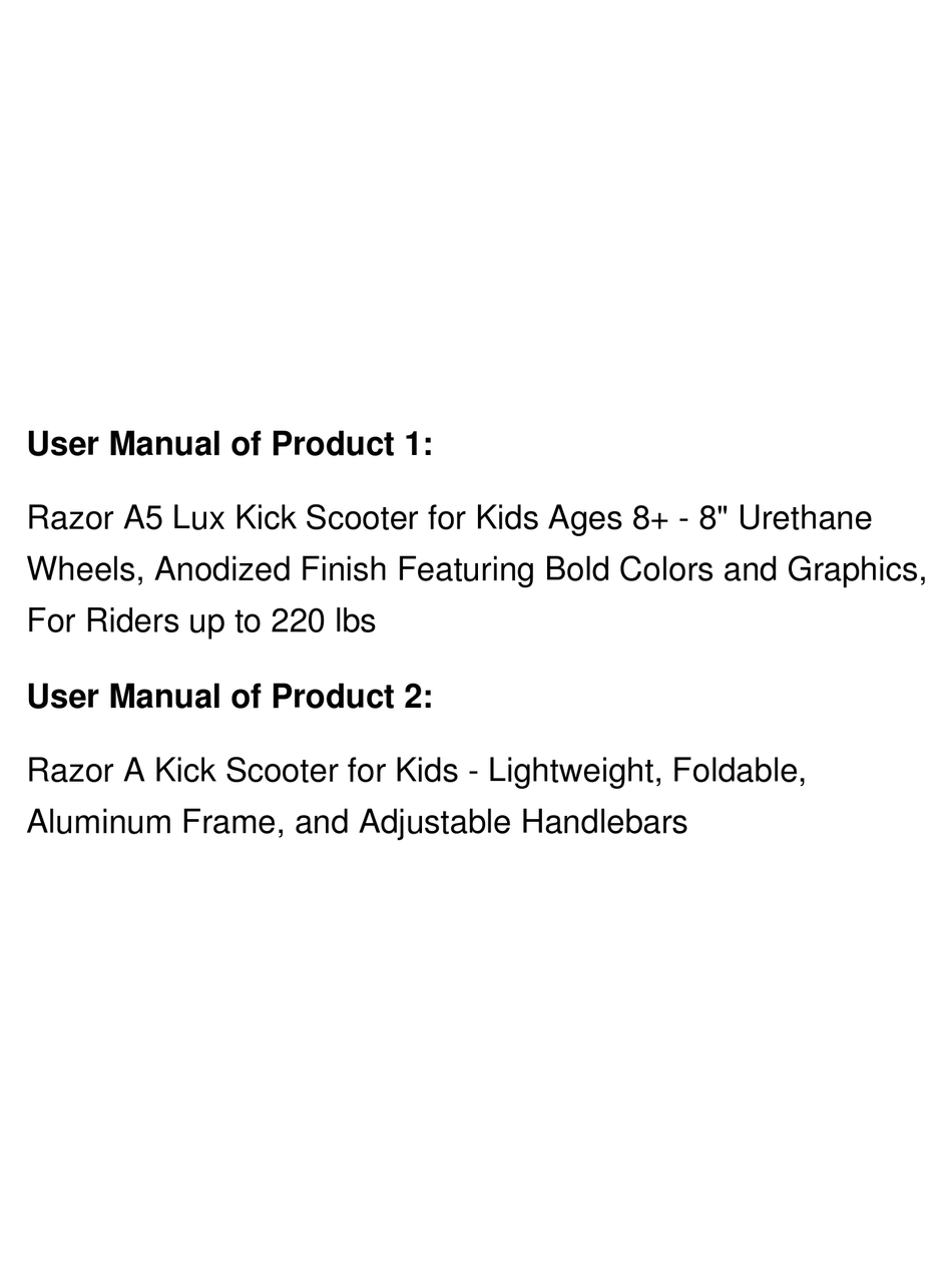 RAZOR S OWNER'S MANUAL Pdf Download ManualsLib