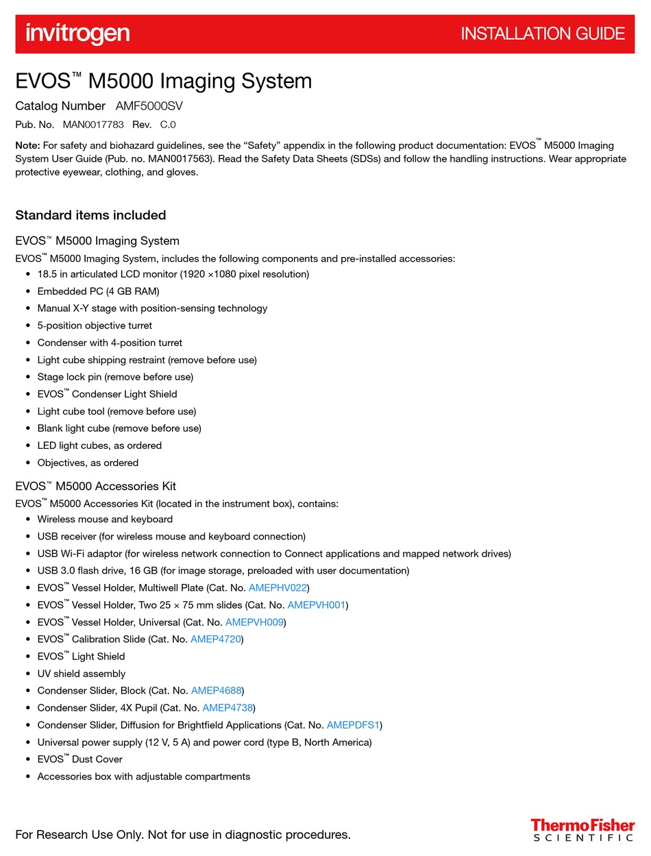 THERMO SCIENTIFIC INVITROGEN EVOS M5000 INSTALLATION MANUAL Pdf thermo-scientific-invitrogen-evos-m5000-installation-manual-pdf