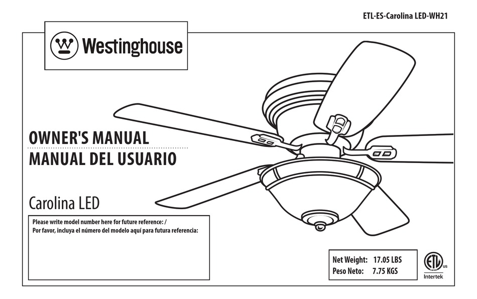 WESTINGHOUSE 7209600 OWNER