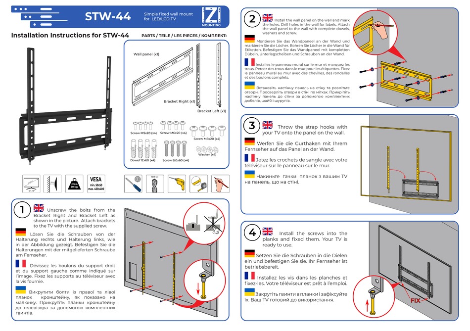IZI MOUNTING STW44 INSTALLATION INSTRUCTIONS Pdf Download ManualsLib