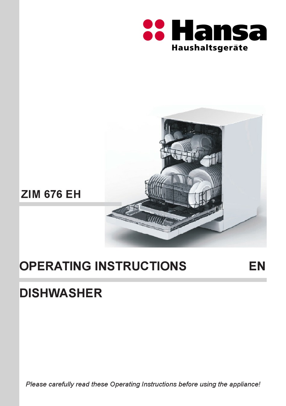 HANSA ZIM 676 EH OPERATING INSTRUCTIONS MANUAL Pdf Download | ManualsLib
