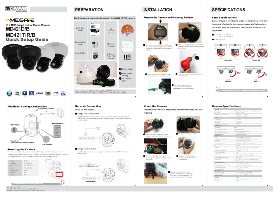 DIGITAL WATCHDOG MD421TIR/B QUICK SETUP MANUAL Pdf Download | ManualsLib